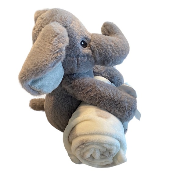 Parent's Choice Baby & Toddler White & Gray Dot Blanket & Plush Elephant Toy Set - Picture 3 of 14